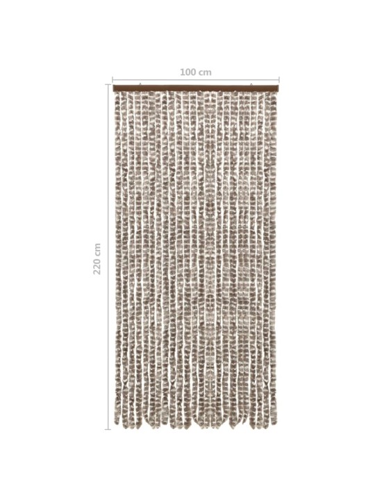 Závěs proti hmyzu taupe a bílý 100 x 220 cm Chenille