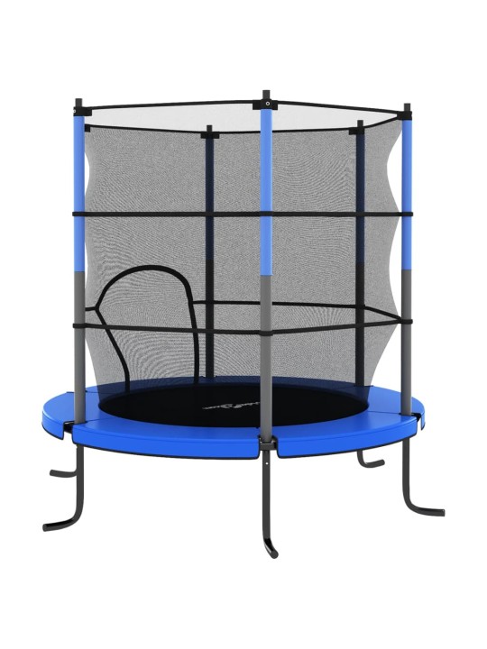 Trampolína s bezpečnostní sítí kulatá 140 x 160 cm modrá