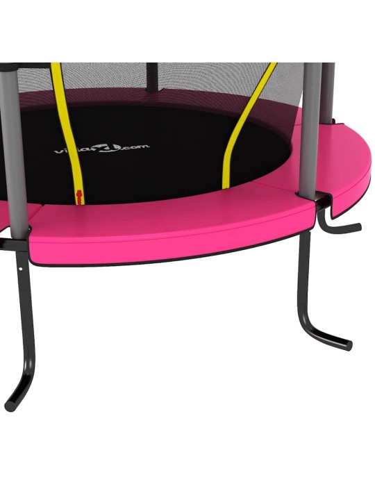 Trampolína s bezpečnostní sítí kulatá 140 x 160 cm růžová