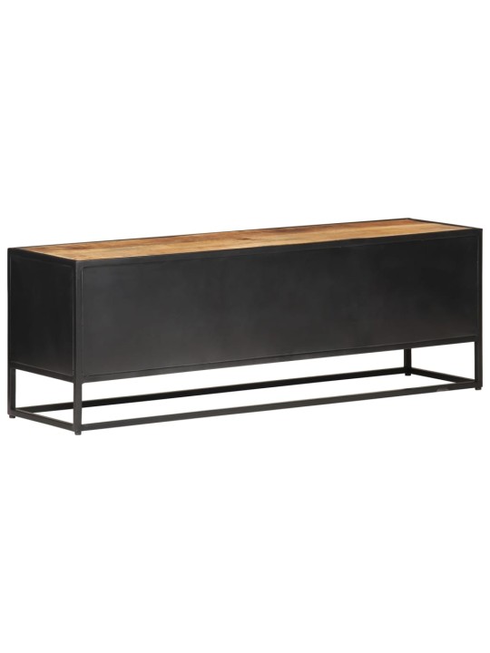 Tv stolek 120x30x40 cm hrubé masivní mangovník a přírodní rákos
