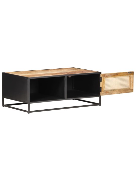 Konferenční stolek 90x50x35 cm hrubý mangovník přírodní rákos