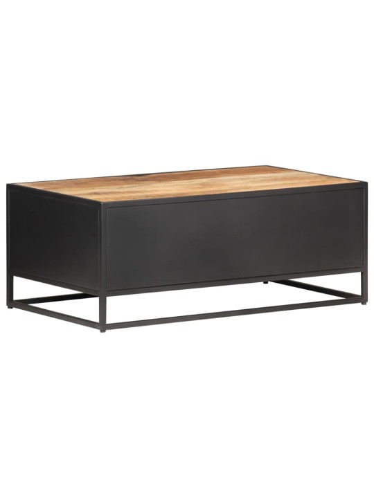 Konferenční stolek 90x50x35 cm hrubý mangovník přírodní rákos