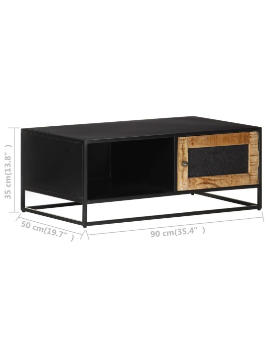 Konferenční stolek 90 x 50 x 35 cm hrubé mangovníkové dřevo