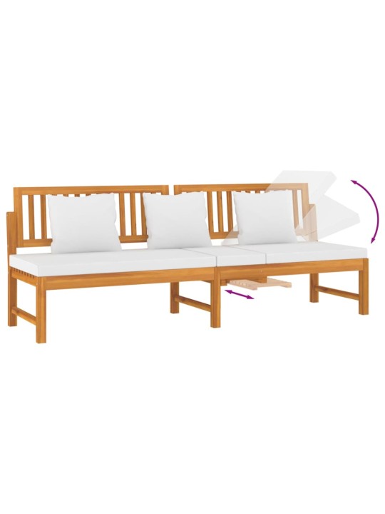 Válenda s krémovou poduškou 200 x 60 x 75 cm masivní akácie