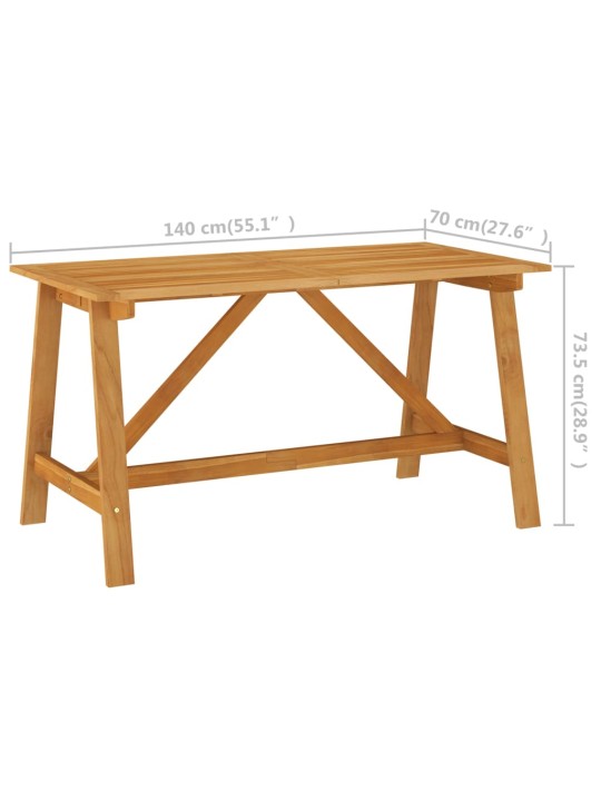 Zahradní jídelní stůl 140 x 70 x 73,5 cm masivní akáciové dřevo