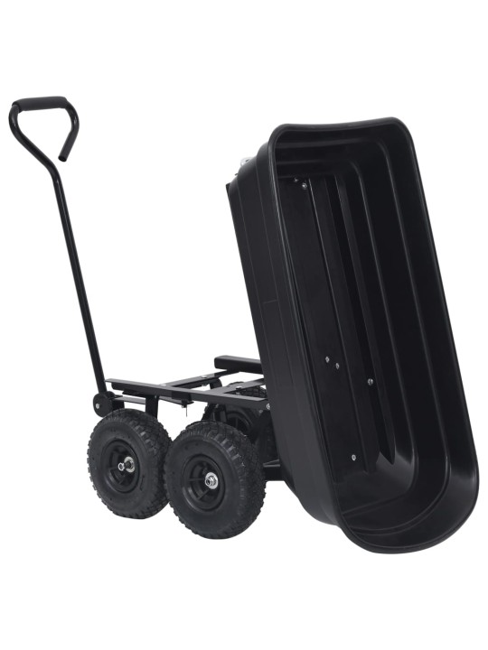 Zahradní sklápěcí ruční vozík 300 kg 75 l černý