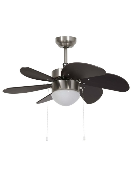 Stropní ventilátor se světlem 76 cm tmavě hnědý