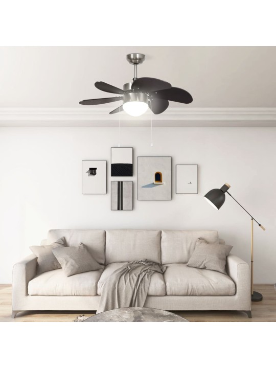 Stropní ventilátor se světlem 76 cm tmavě hnědý