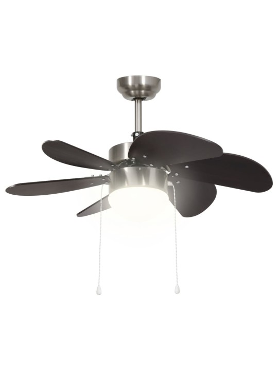 Stropní ventilátor se světlem 76 cm tmavě hnědý