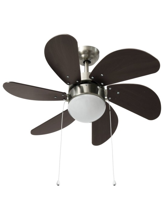 Stropní ventilátor se světlem 76 cm tmavě hnědý