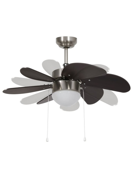 Stropní ventilátor se světlem 76 cm tmavě hnědý