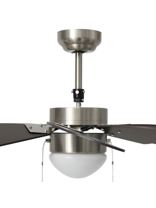 Stropní ventilátor se světlem 76 cm tmavě hnědý