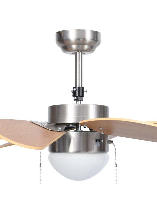 Stropní ventilátor se světlem 76 cm světle hnědý