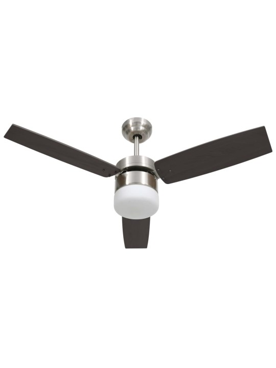 Stropní ventilátor světlo a dálkový ovladač 108 cm tmavě hnědý