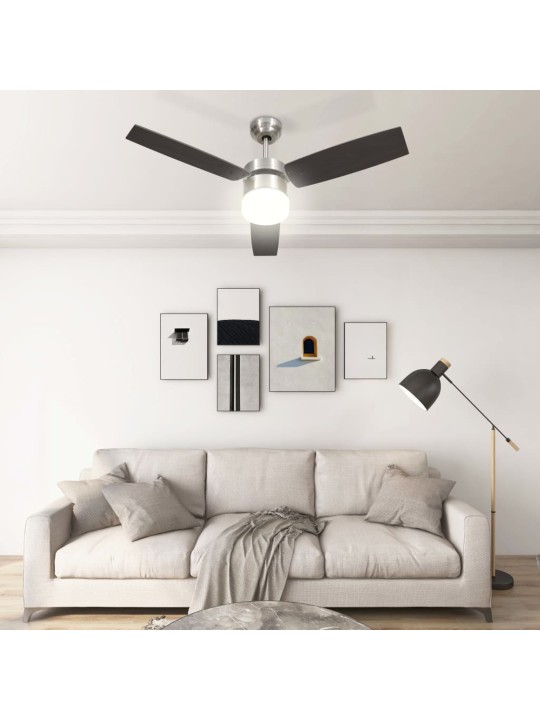 Stropní ventilátor světlo a dálkový ovladač 108 cm tmavě hnědý
