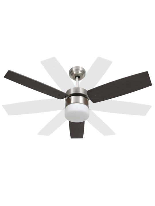 Stropní ventilátor světlo a dálkový ovladač 108 cm tmavě hnědý
