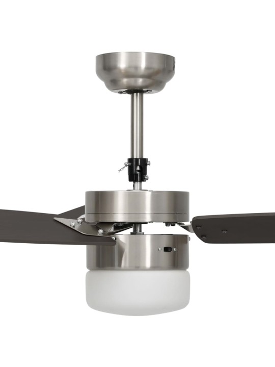 Stropní ventilátor světlo a dálkový ovladač 108 cm tmavě hnědý