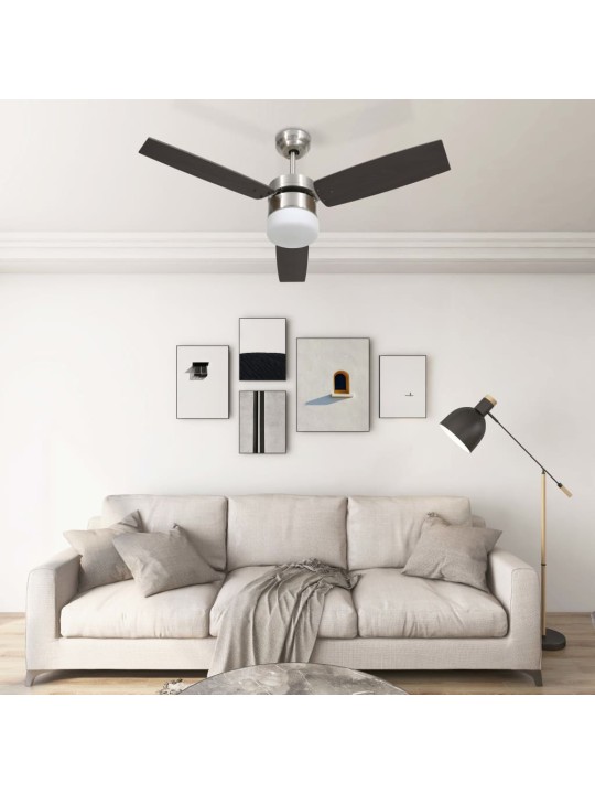 Stropní ventilátor světlo a dálkový ovladač 108 cm tmavě hnědý