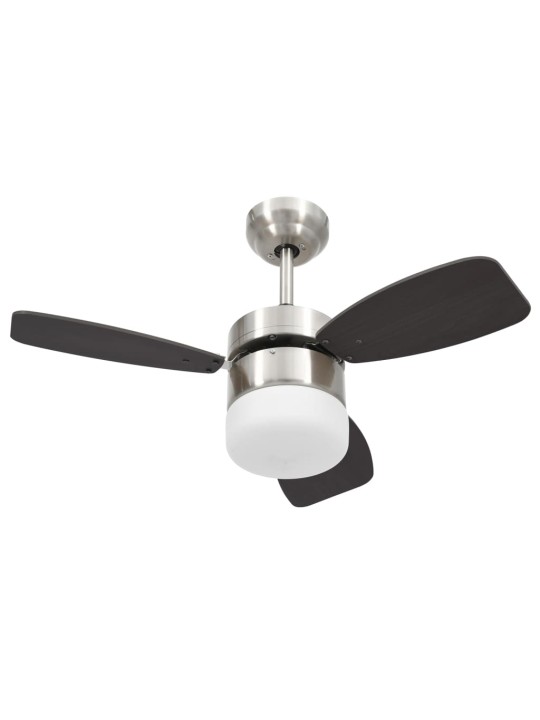 Stropní ventilátor světlo a dálkový ovladač 76 cm tmavě hnědý