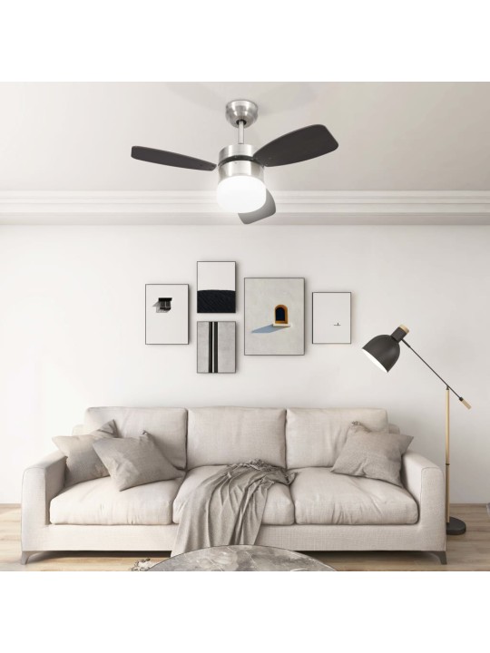 Stropní ventilátor světlo a dálkový ovladač 76 cm tmavě hnědý