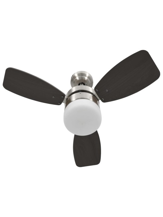 Stropní ventilátor světlo a dálkový ovladač 76 cm tmavě hnědý