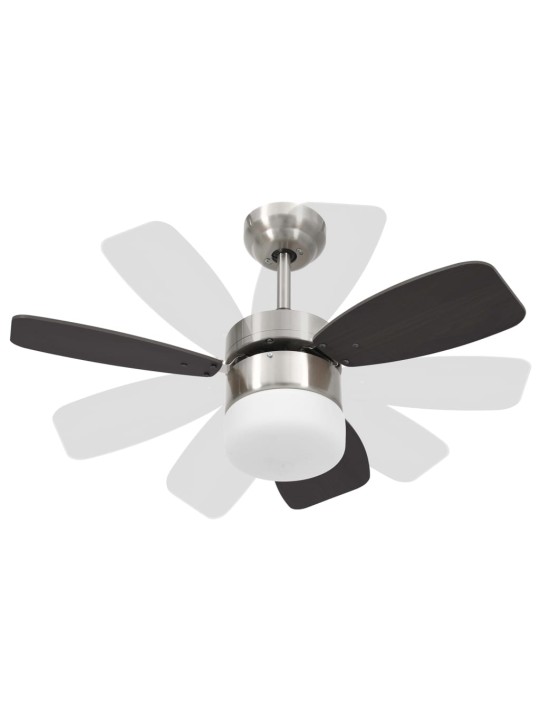 Stropní ventilátor světlo a dálkový ovladač 76 cm tmavě hnědý