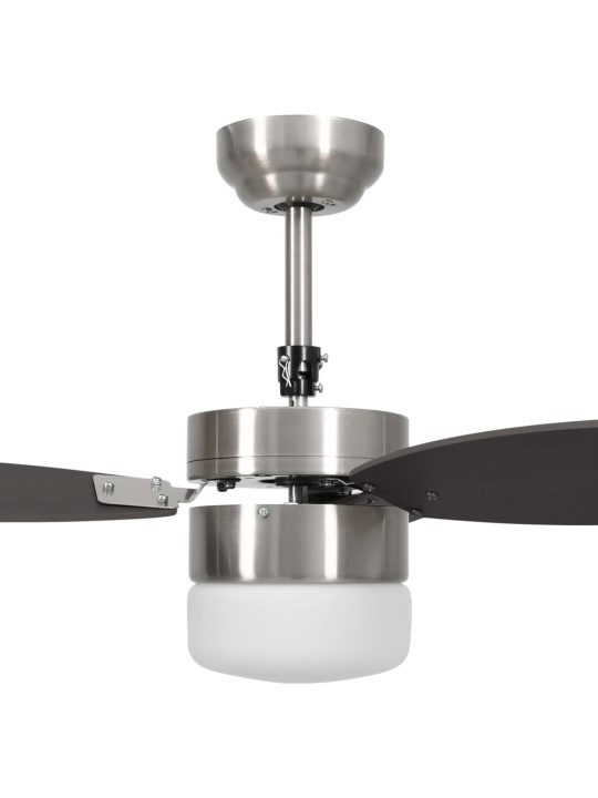Stropní ventilátor světlo a dálkový ovladač 76 cm tmavě hnědý