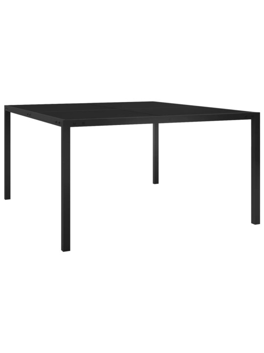 Zahradní stůl 130 x 130 x 72 cm černý ocel a sklo
