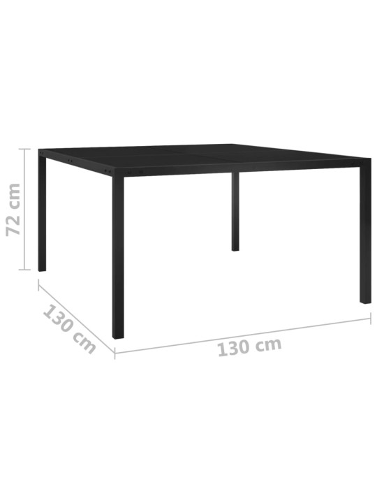 Zahradní stůl 130 x 130 x 72 cm černý ocel a sklo