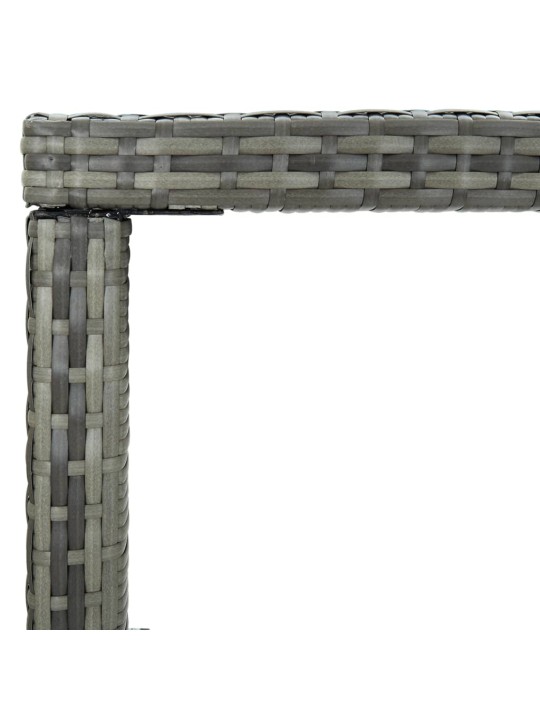 Zahradní barový stůl šedý 130 x 60 x 110 cm polyratan a sklo