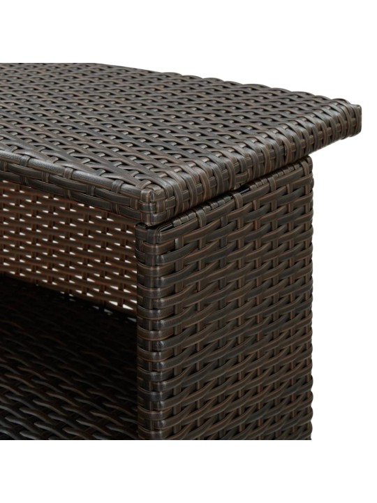 Zahradní barový stůl hnědý 120 x 55 x 110 cm polyratan