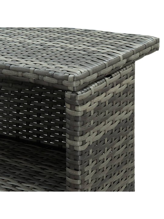 Zahradní barový stůl šedý 120 x 55 x 110 cm polyratan