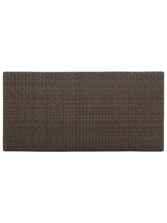 Barový stolek s úložným regálem hnědý 120x60x110 cm polyratan