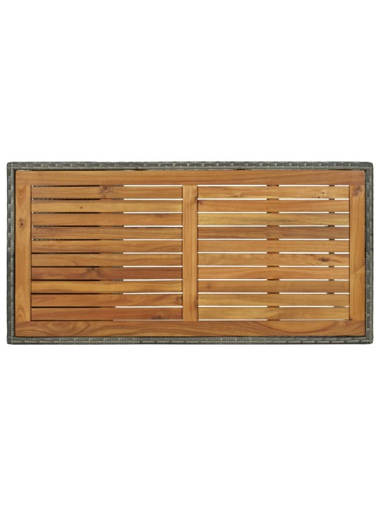 Barový stolek s úložným regálem šedý 120x60x110 cm polyratan