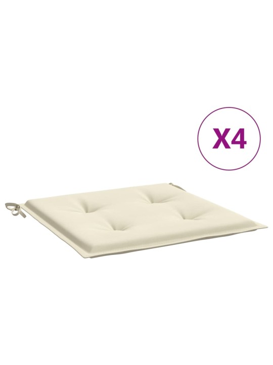 Podušky na zahradní židli 4 ks krémové 50x50x3 cm látka oxford