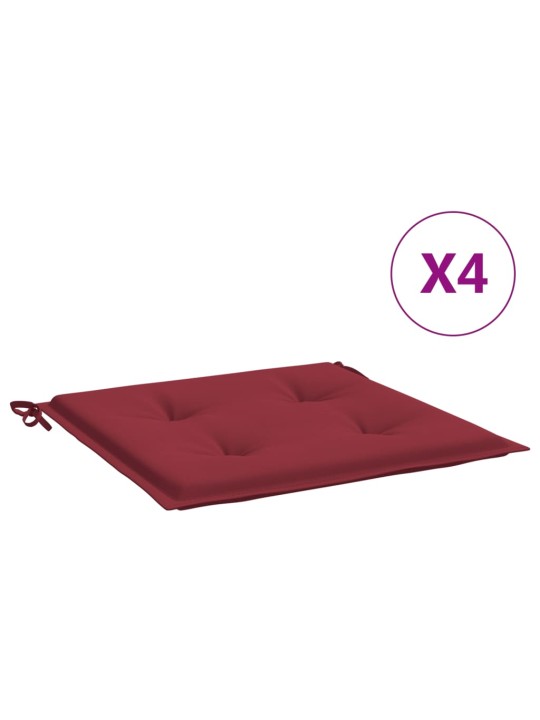 Podušky na zahradní židli 4 ks vínové 50x50x3 cm látka oxford