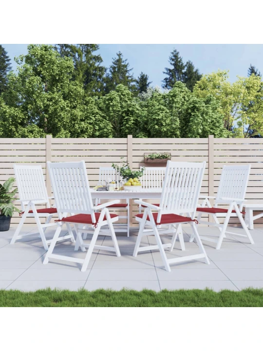 Podušky na zahradní židli 6 ks vínové 50x50x3 cm látka oxford