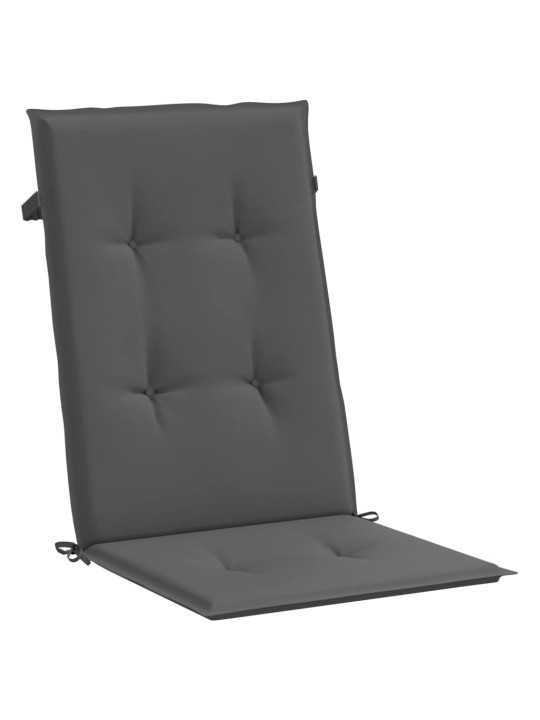 Podušky na židli vysoké opěradlo 6 ks antracitové 120x50x3 cm