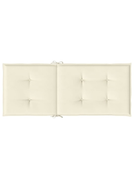 Podušky na židli vysoké opěradlo 6 ks krémové 120x50x3cm textil