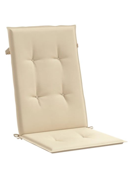 Podušky na židli vysoké opěradlo 6 ks béžové 120x50x3 cm textil