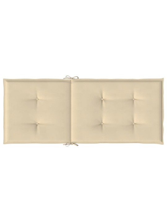 Podušky na židli vysoké opěradlo 6 ks béžové 120x50x3 cm textil