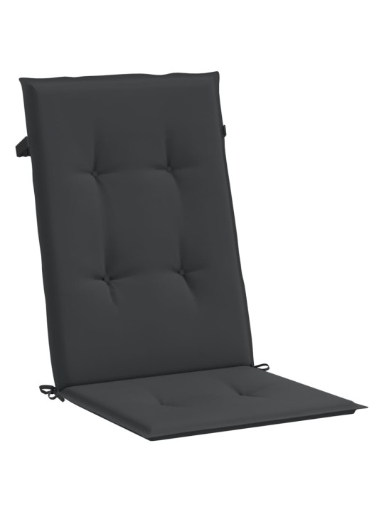 Podušky na židli vysoké opěradlo 6 ks černé 120x50x3 cm textil