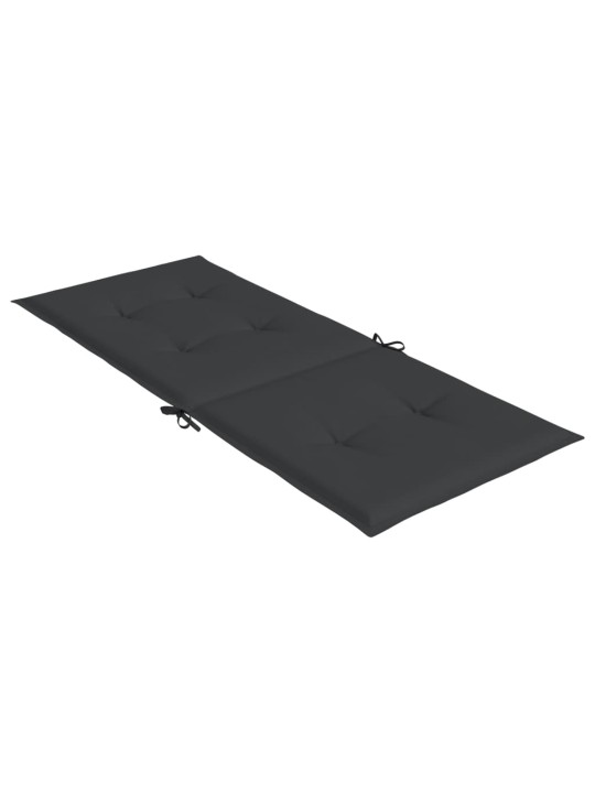 Podušky na židli vysoké opěradlo 6 ks černé 120x50x3 cm textil