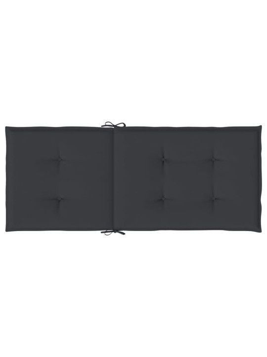 Podušky na židli vysoké opěradlo 6 ks černé 120x50x3 cm textil
