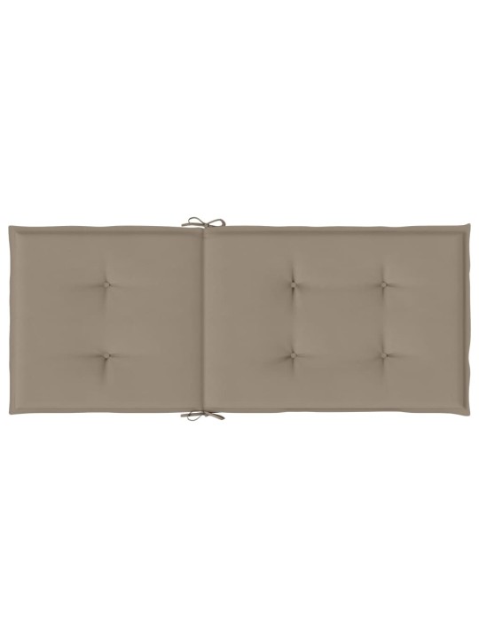 Podušky na židli vysoké opěradlo 6 ks taupe 120x50x3 cm textil