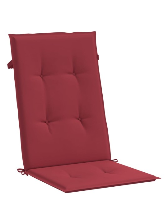 Podušky na židli vysoké opěradlo 2 ks vínové 120x50x3 cm textil