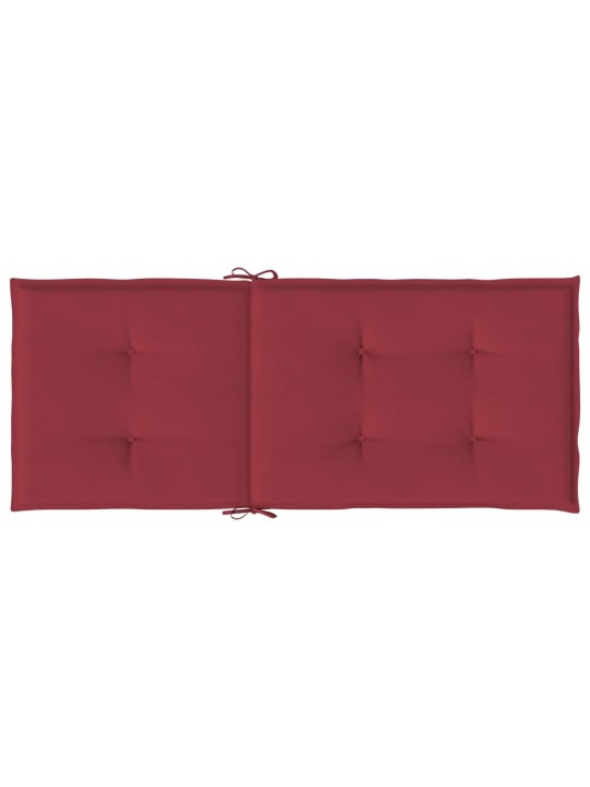 Podušky na židli vysoké opěradlo 2 ks vínové 120x50x3 cm textil