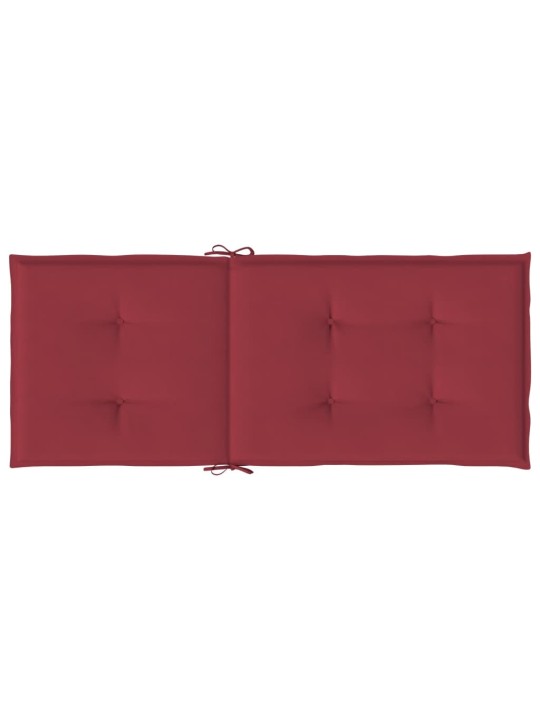 Podušky na židli vysoké opěradlo 4 ks vínové 120x50x3 cm textil