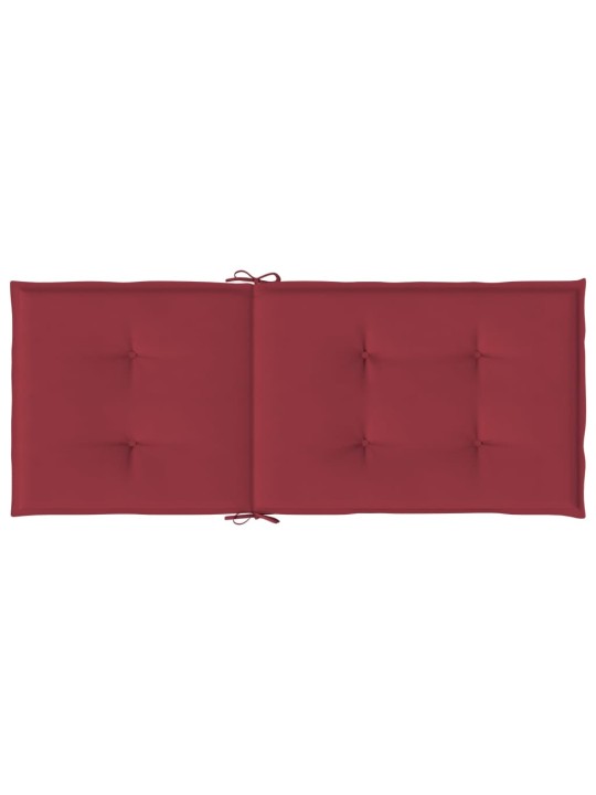Podušky na židli vysoké opěradlo 6 ks vínové 120x50x3 cm textil