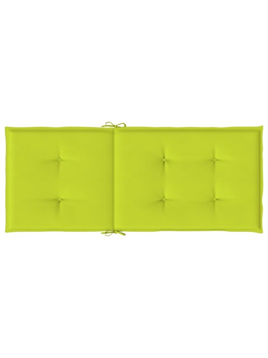 Podušky na židli vysoké opěradlo 2 ks jasně zelené 120x50x3 cm
